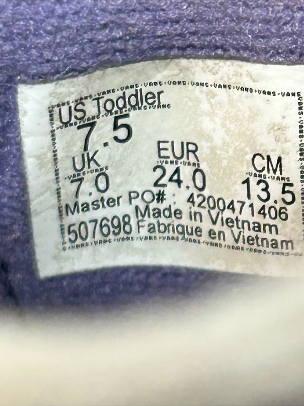 Vans sk8 hi toddler purple checkerboard strap satin